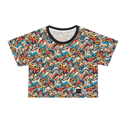 Neo-Traditional Street Art Modern Street Art Fusion Crop Tee - 8404 Design-44