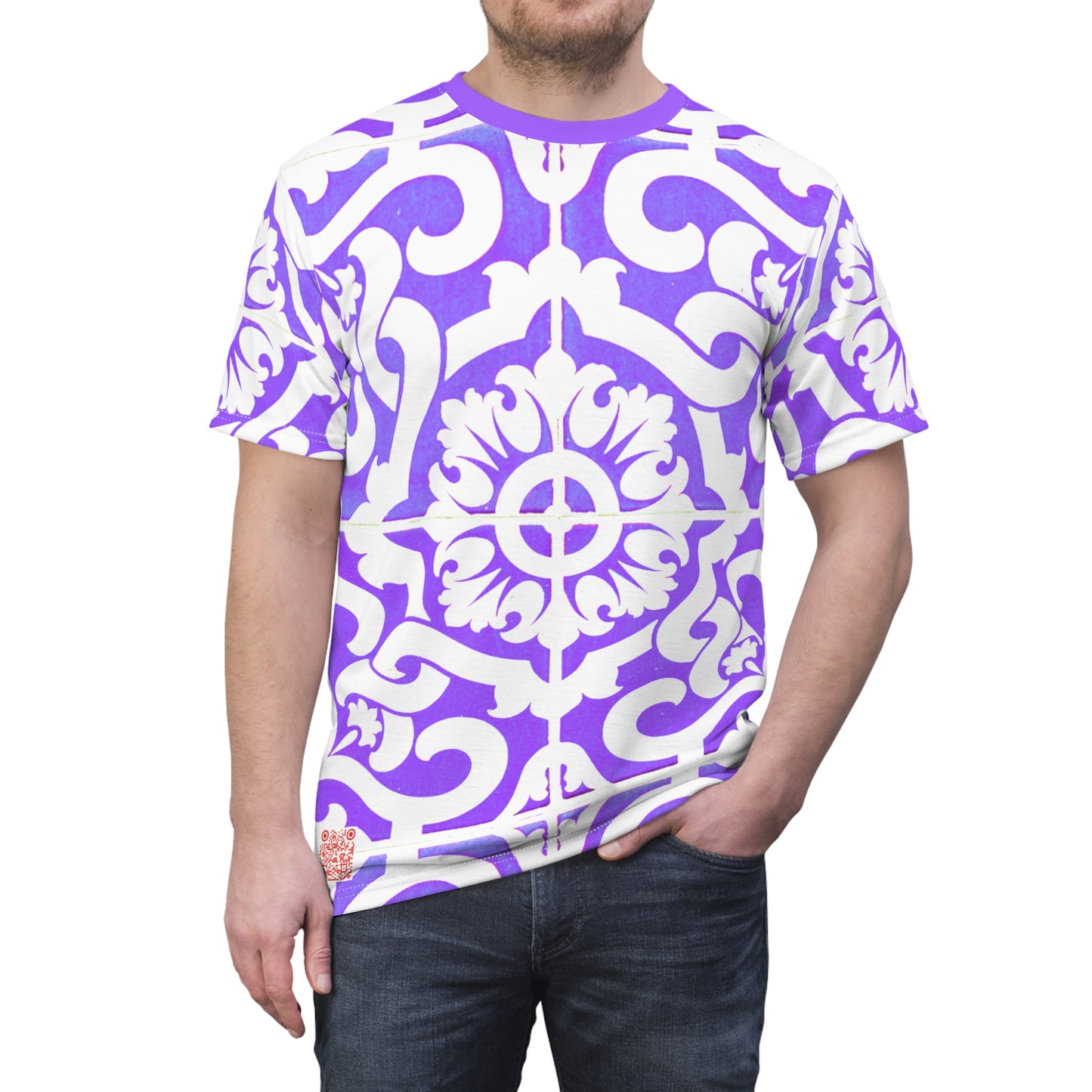 8404 Design Unisex Cut & Sew Tee - "Pattern 6 Purple" - S/M/L/XL/2XL/3XL T-shirt