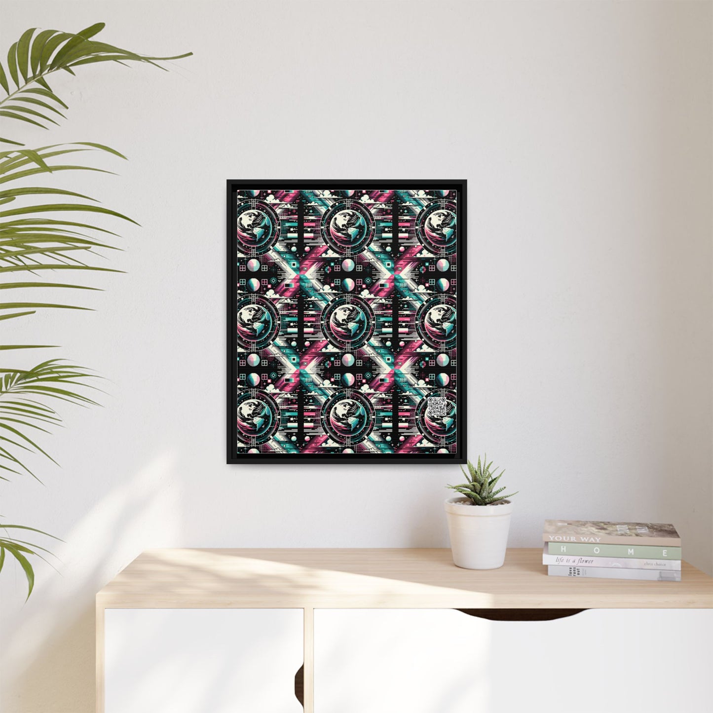 Digital Artistry Digital-native Streetwear Matte Canvas, Framed (multi-color) - 8404 Design-62 B