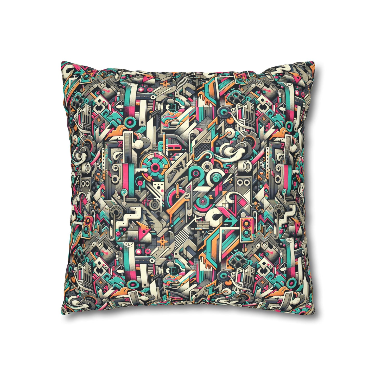 Digital Street Art Urban Street Style Faux Suede Square Pillowcase - 8404 Design-74