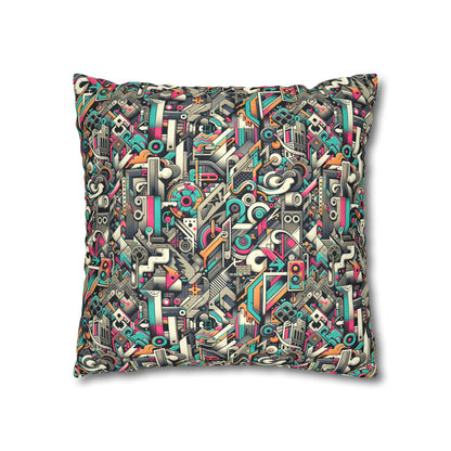 Digital Street Art Urban Street Style Faux Suede Square Pillowcase - 8404 Design-74