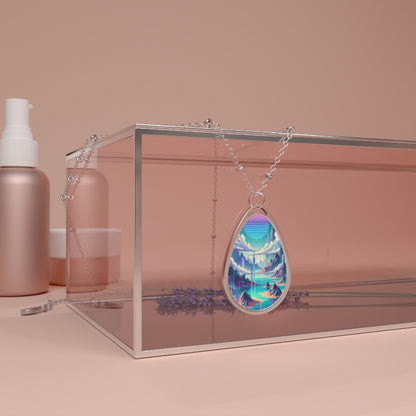 Digital Dreamscapes Digitally-Inspired Streetwear With a Dreamy, Surreal Twist Oval Necklace - 8404 Design-53