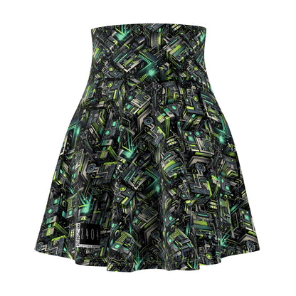 Tech-Infused Graphics Tech-Forward Streetwear Women's Skater Skirt - 8404 Design-47