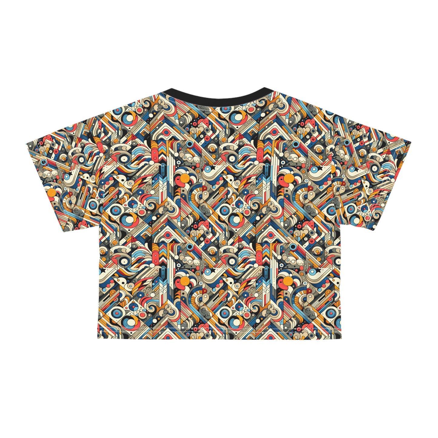 Abstract Graphic Art Modern Artistic Expression Crop Tee - 8404 Design-62