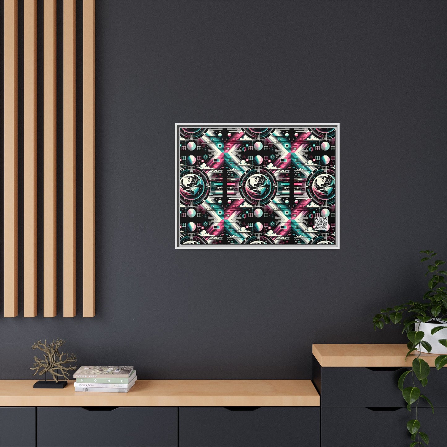 Digital Artistry Digital-native Streetwear Matte Canvas, Framed (multi-color) - 8404 Design-62 A