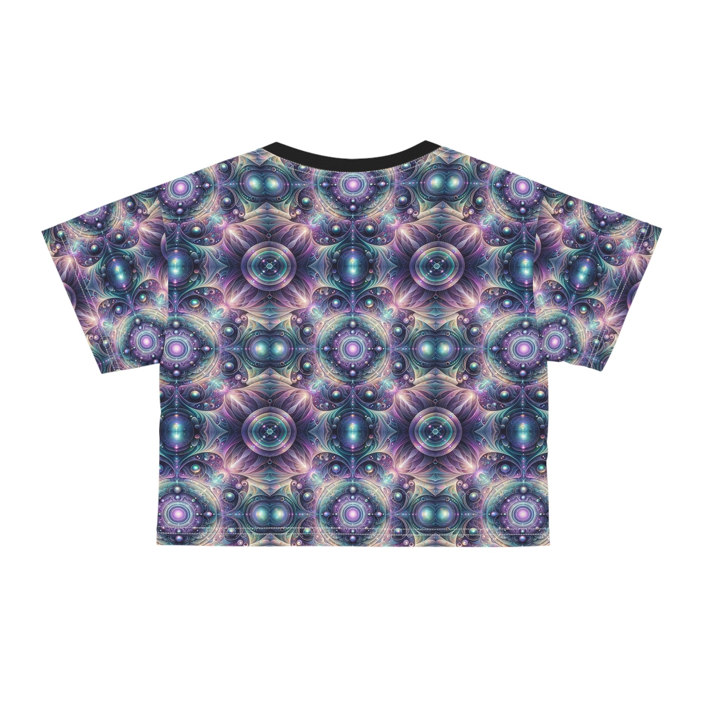 Iridescent Tech Fusion Tech-Forward Streetwear Crop Tee - 8404 Design-61