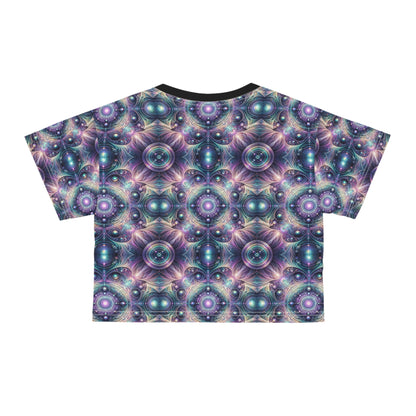 Iridescent Tech Fusion Tech-Forward Streetwear Crop Tee - 8404 Design-61
