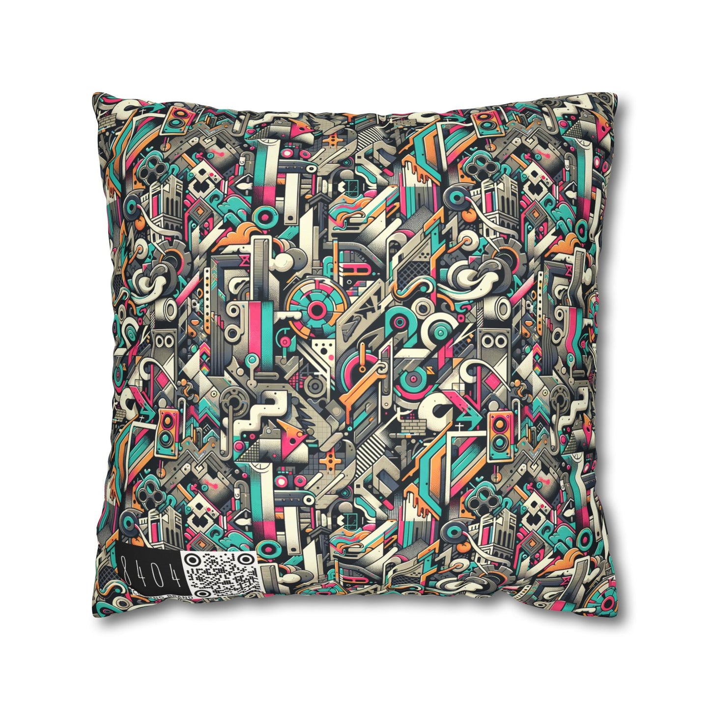 Digital Street Art Urban Street Style Faux Suede Square Pillowcase - 8404 Design-74