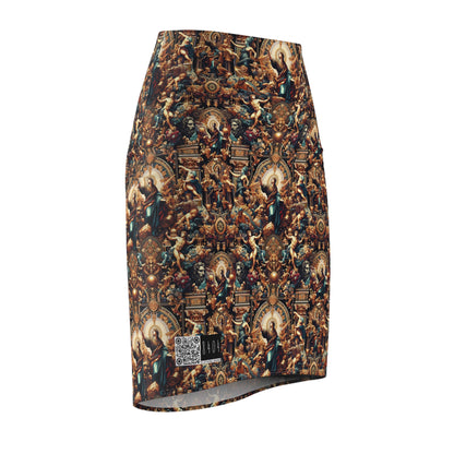 Digital Renaissance Luxurious Streetwear Inspired By Classical Art With a Modern Twist Women's Pencil Skirt - 8404 Design-64