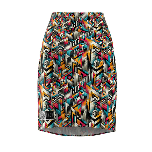 Graffiti Revival Urban Street Art Women's Pencil Skirt - 8404 Design-62