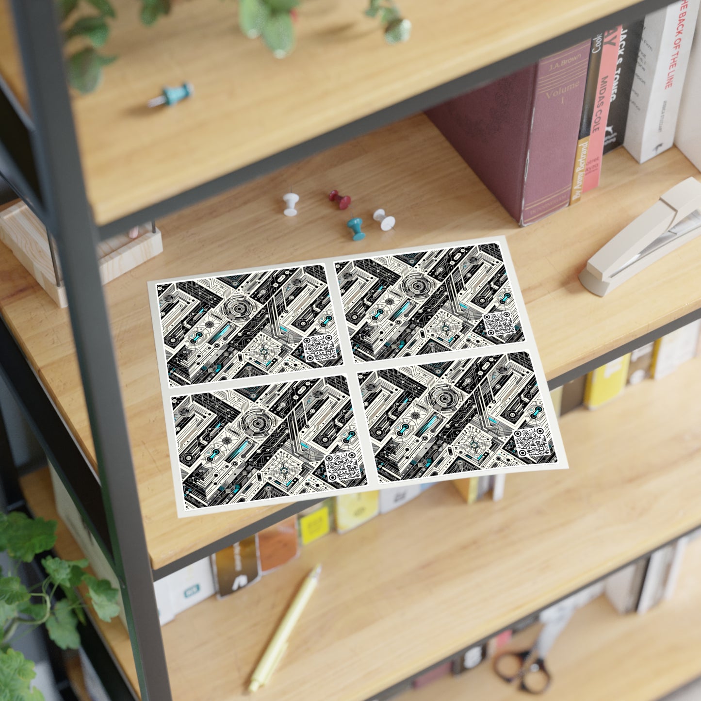 Tech-Infused Streetwear Tech-Forward Minimalism Sticker Sheets - 8404 Design-63