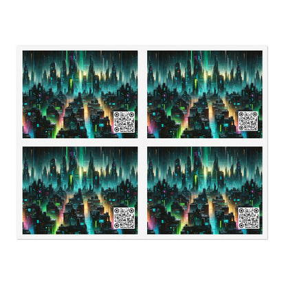 Tech Noir Aesthetics Tech-Forward Urban Dystopia Sticker Sheets - 8404 Design-62