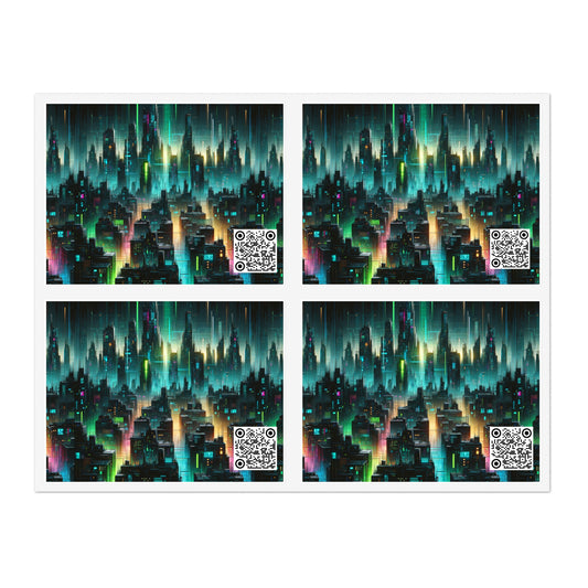 Tech Noir Aesthetics Tech-Forward Urban Dystopia Sticker Sheets - 8404 Design-62