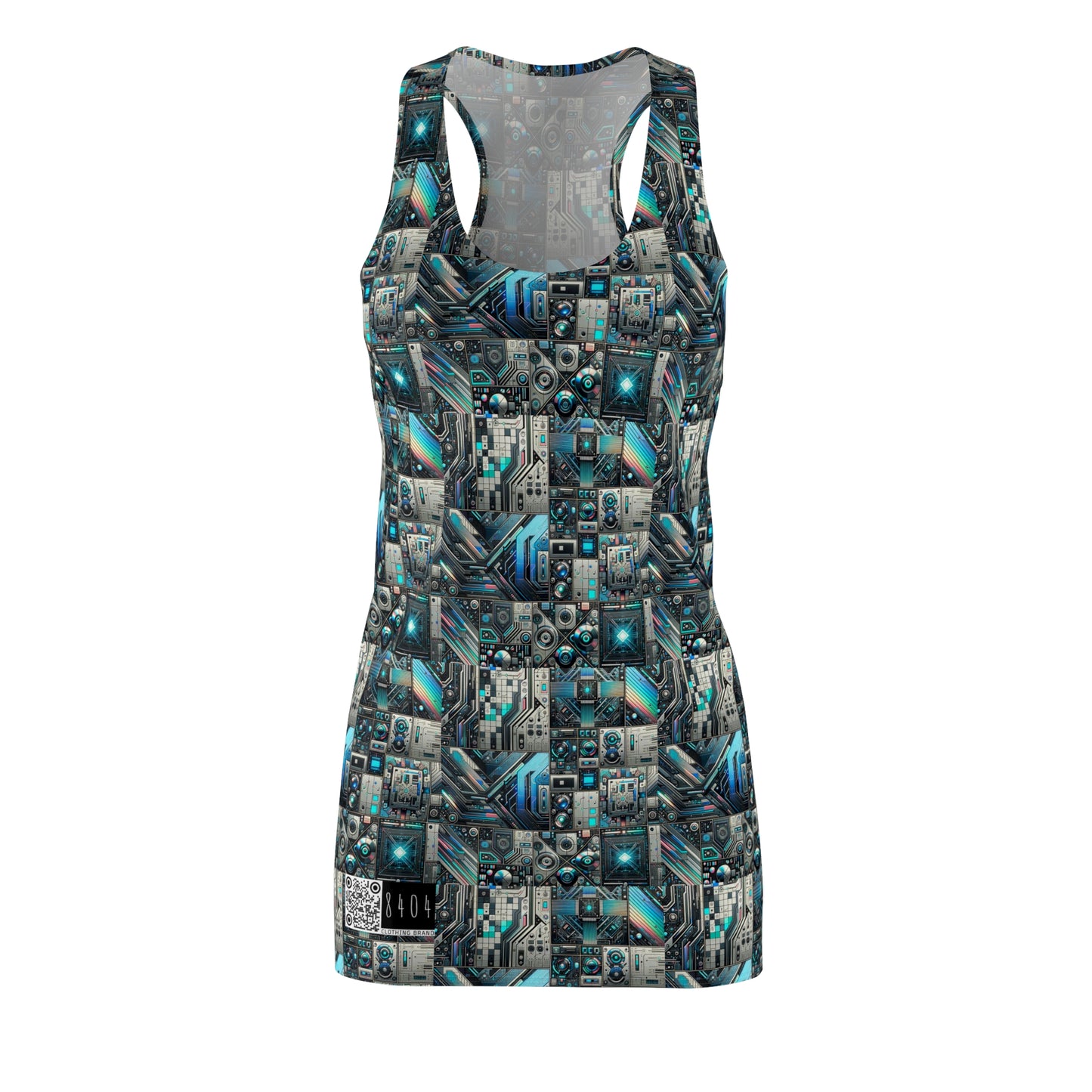 Tech-Infused Futurism Sleek Tech Edge Women's Cut & Sew Racerback Dress - 8404 Design-48