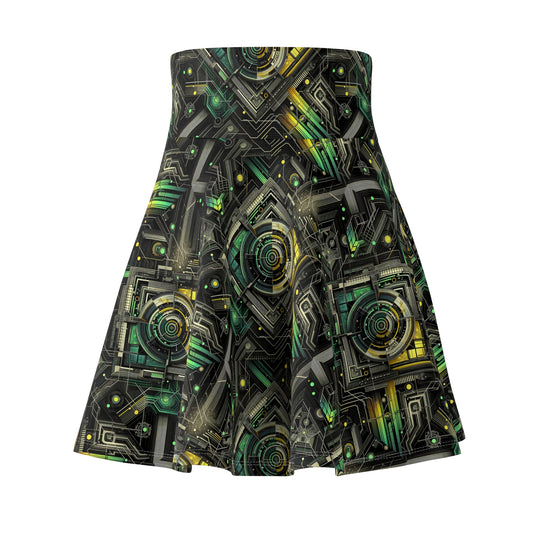 Tech Noir Graphics Tech-Inspired Streetwear Women's Skater Skirt - 8404 Design-57