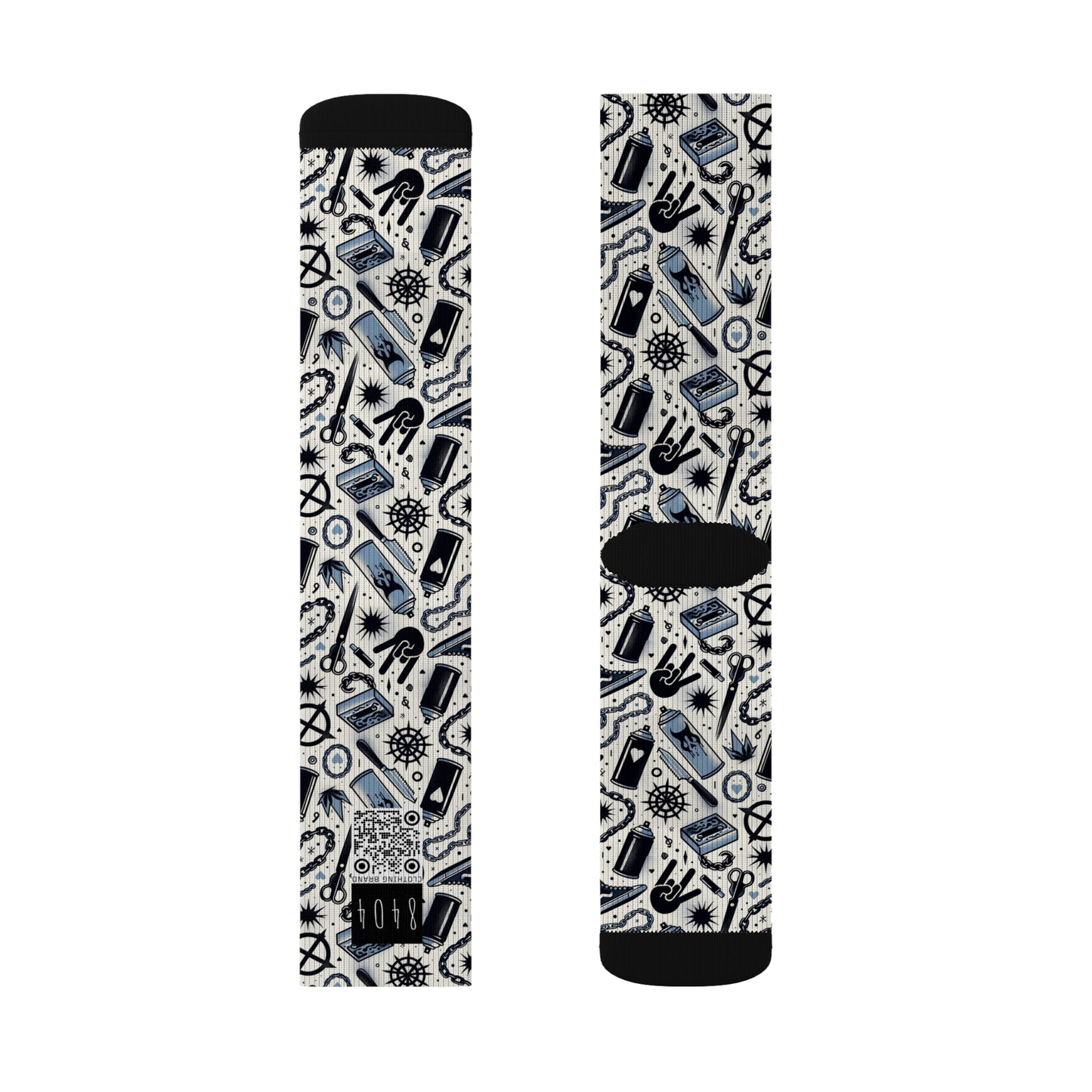 Cultural Rebellion Graphics Edgy and Rebellious With a Hint of Nostalgia Sublimation Socks - 8404 Design-57