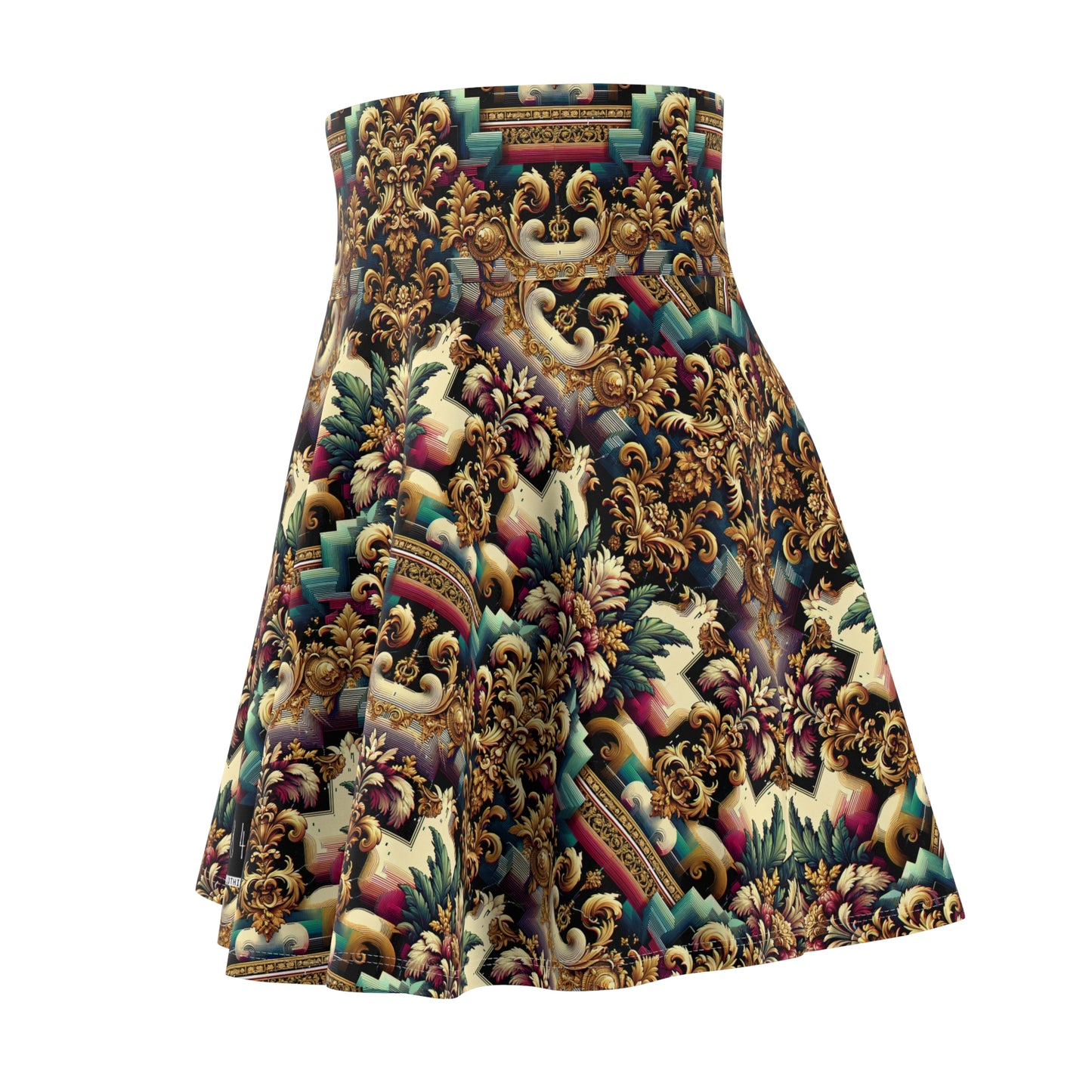 Digital Renaissance Modern Baroque Fusion Women's Skater Skirt - 8404 Design-60