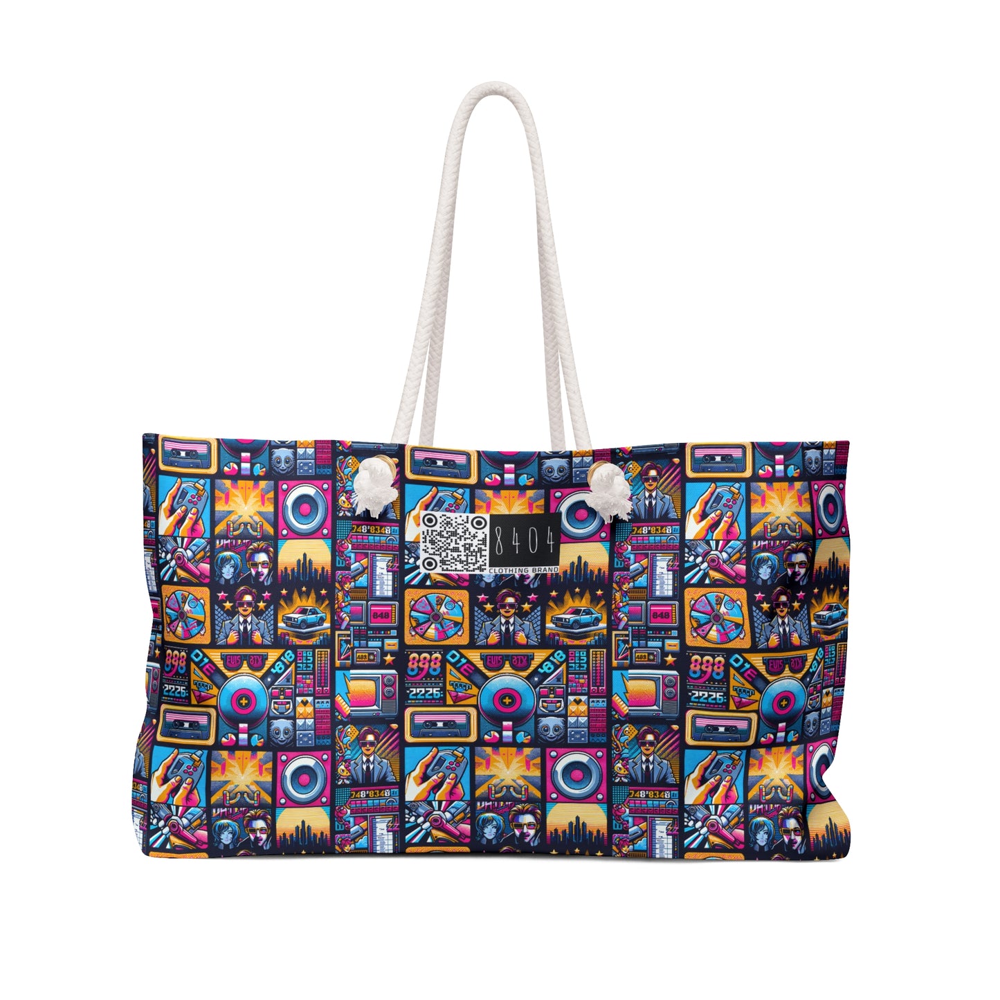 Digital Pop Culture Mashup Maximalist Pop Weekender Bag - 8404 Design-52
