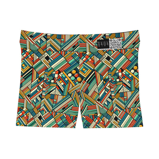 Abstract Graphic Art Modern Artistic Expression Women's Shorts - 8404 Design-67