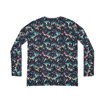 Digital Rebellion Tech-Inspired Streetwear Women's Long Sleeve V-Neck Shirt - 8404 Design-51