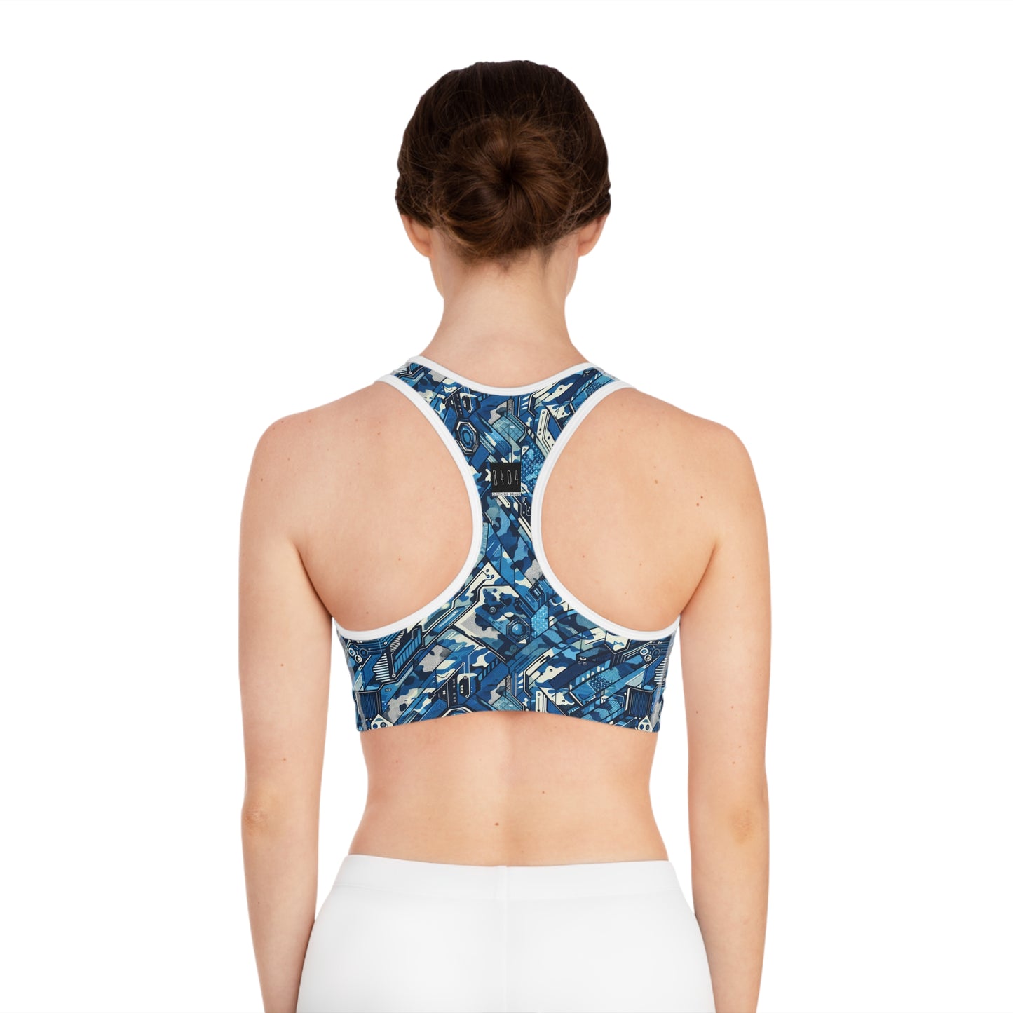 Tech Urban Camo Tech-Forward Streetwear With a Futuristic Military Edge Sports Bra - 8404 Design-39