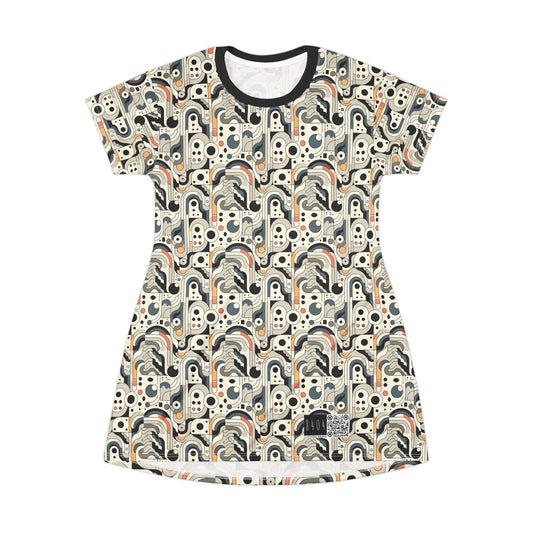 Modern Minimalism Minimalist Tech T-Shirt Dress - 8404 Design-60