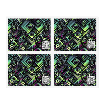 Tech-Tonal Graphics Tech-Forward Streetwear Sticker Sheets - 8404 Design-62