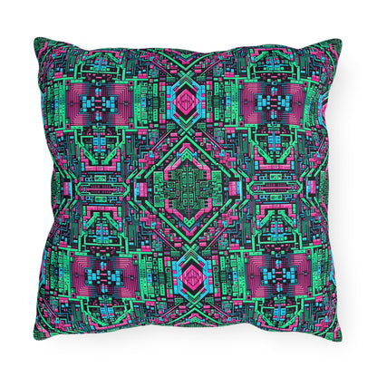 Digital Glitch Vibes Tech-Inspired Streetwear Outdoor Pillow - 8404 Design-71