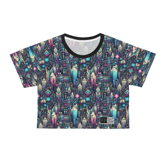 Digital Renaissance Tech-Forward Maximalism Crop Tee - 8404 Design-56