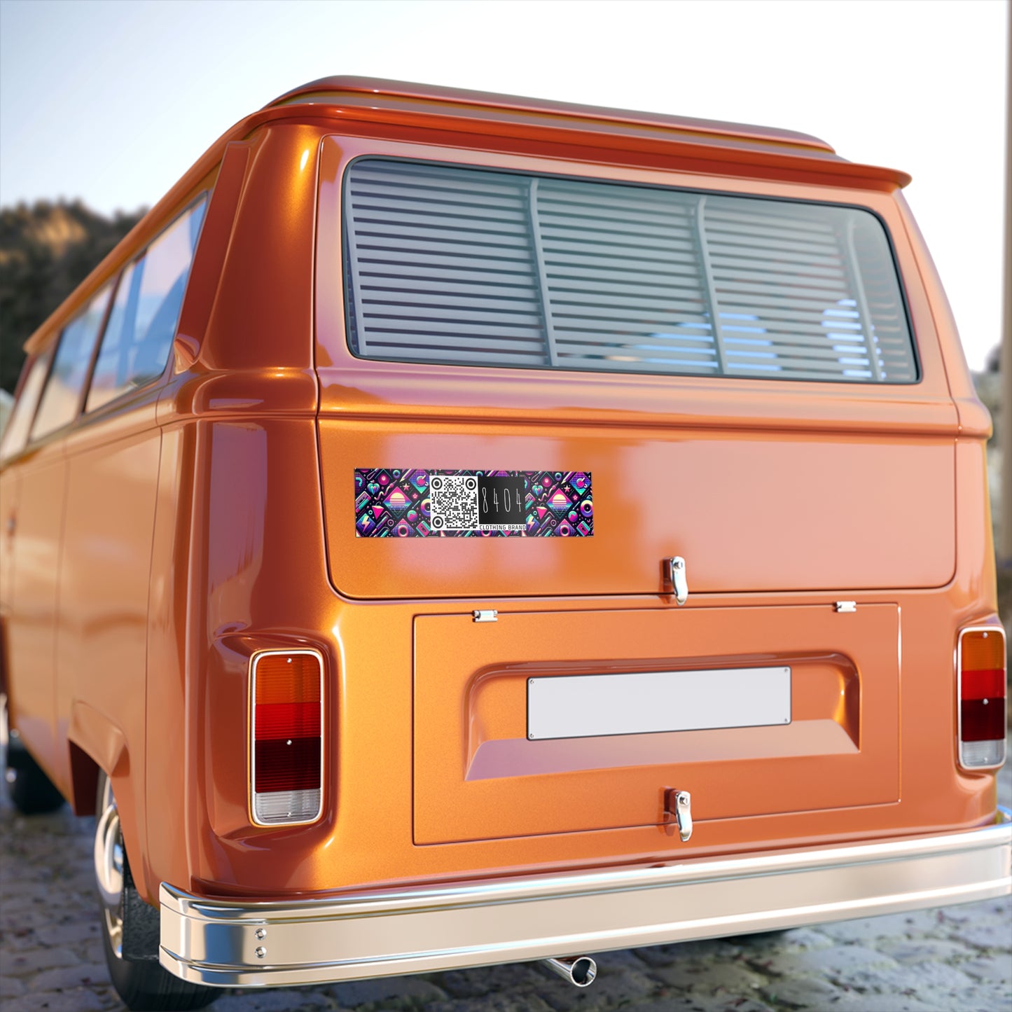 Neon Retro Revival Retro Futurism Bumper Sticker - 8404 Design-61