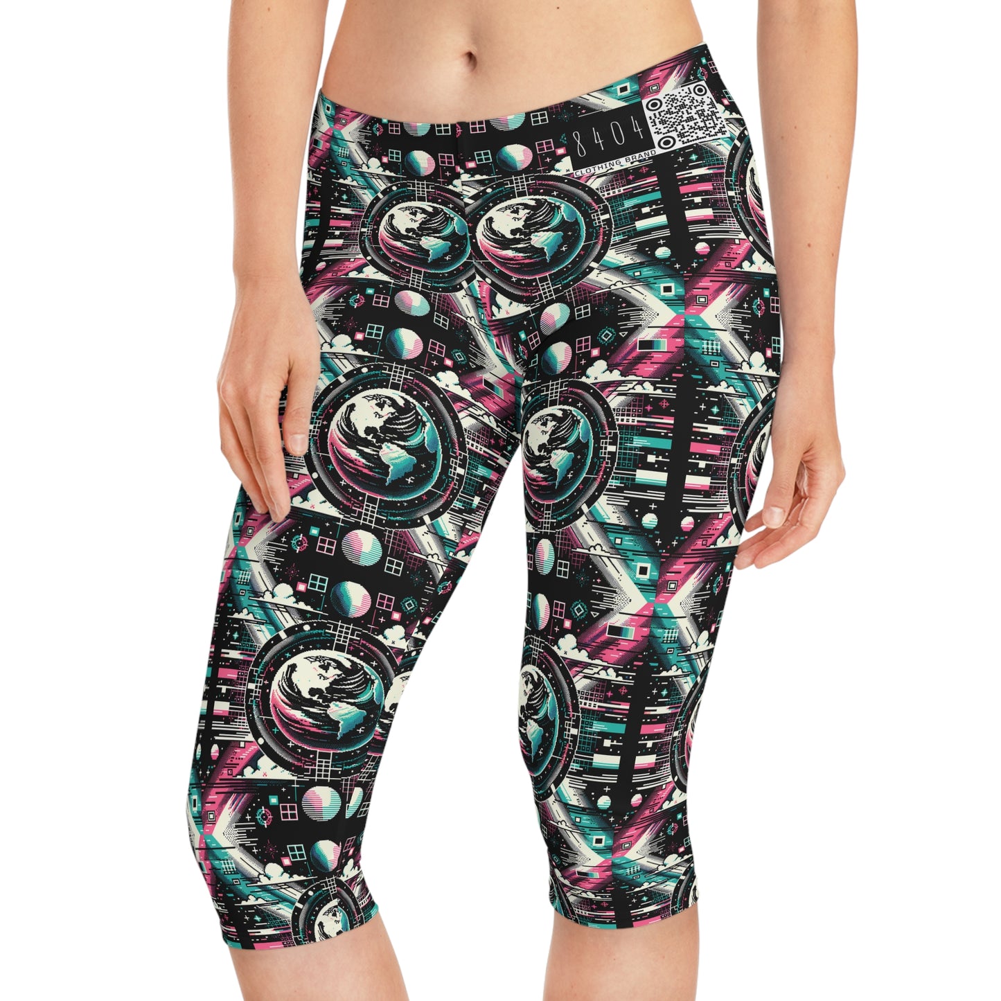 Digital Artistry Digital-native Streetwear Women's Capri Leggings - 8404 Design-62