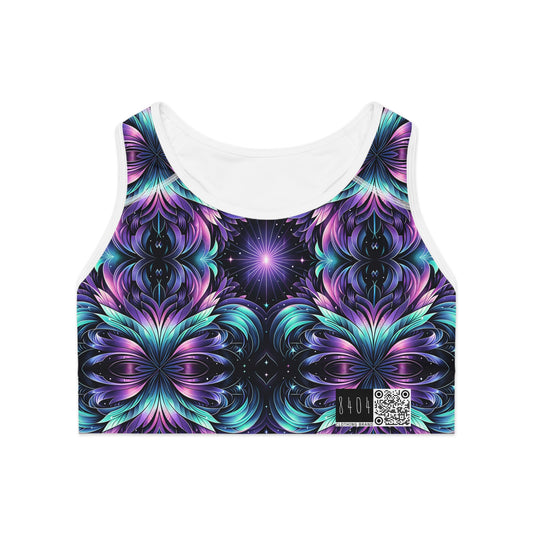 Iridescent Dream Futuristic Tech Sports Bra - 8404 Design-60