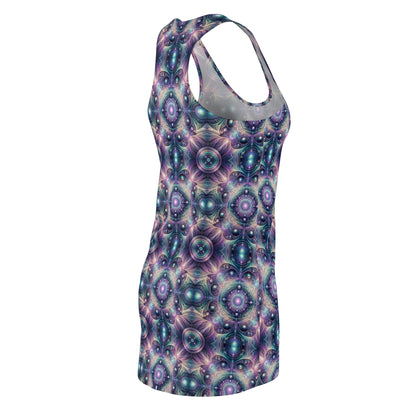 Iridescent Tech Fusion Tech-Forward Streetwear Women's Cut & Sew Racerback Dress - 8404 Design-61