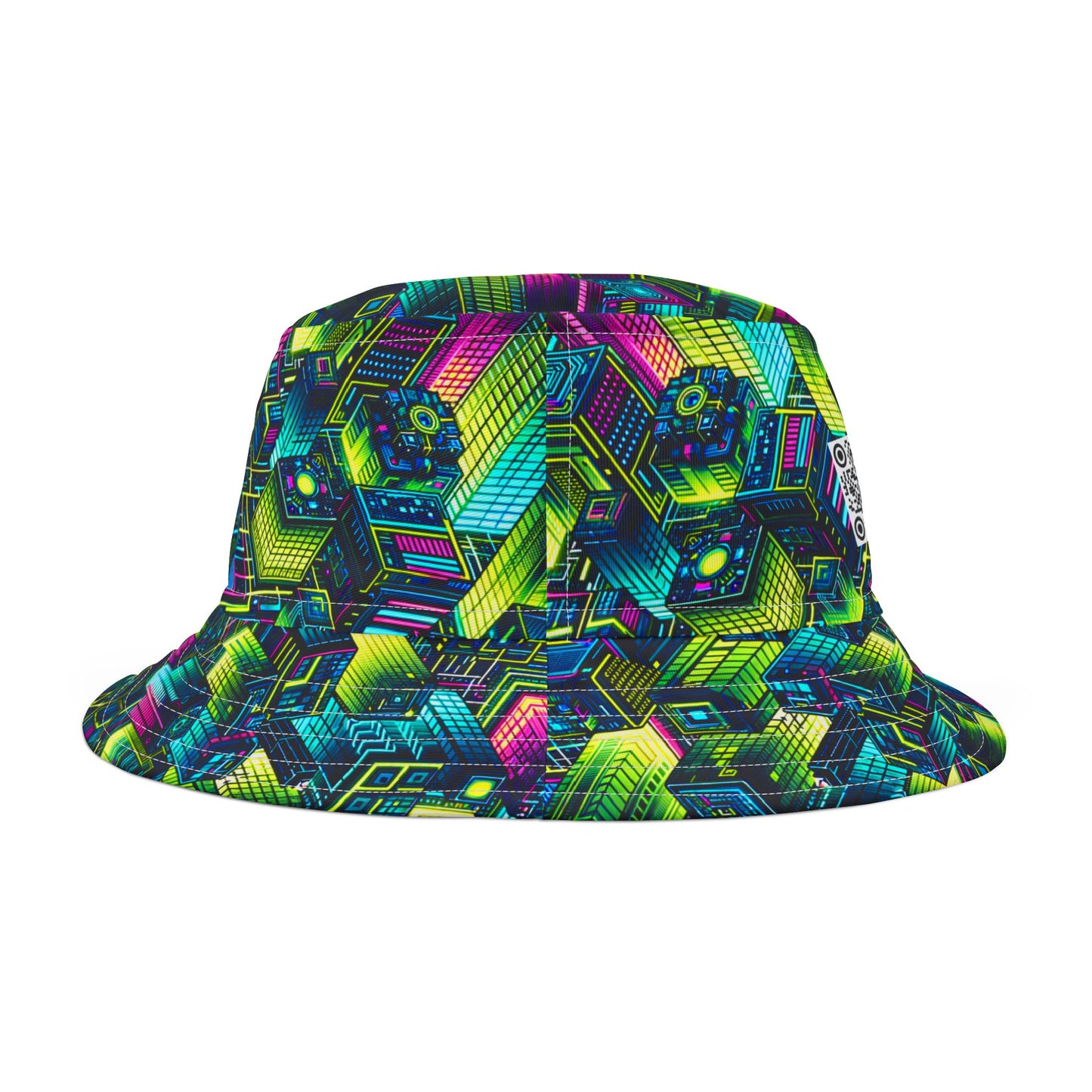 Tech-Infused Neon Tech-Forward Streetwear Bucket Hat - 8404 Design-65