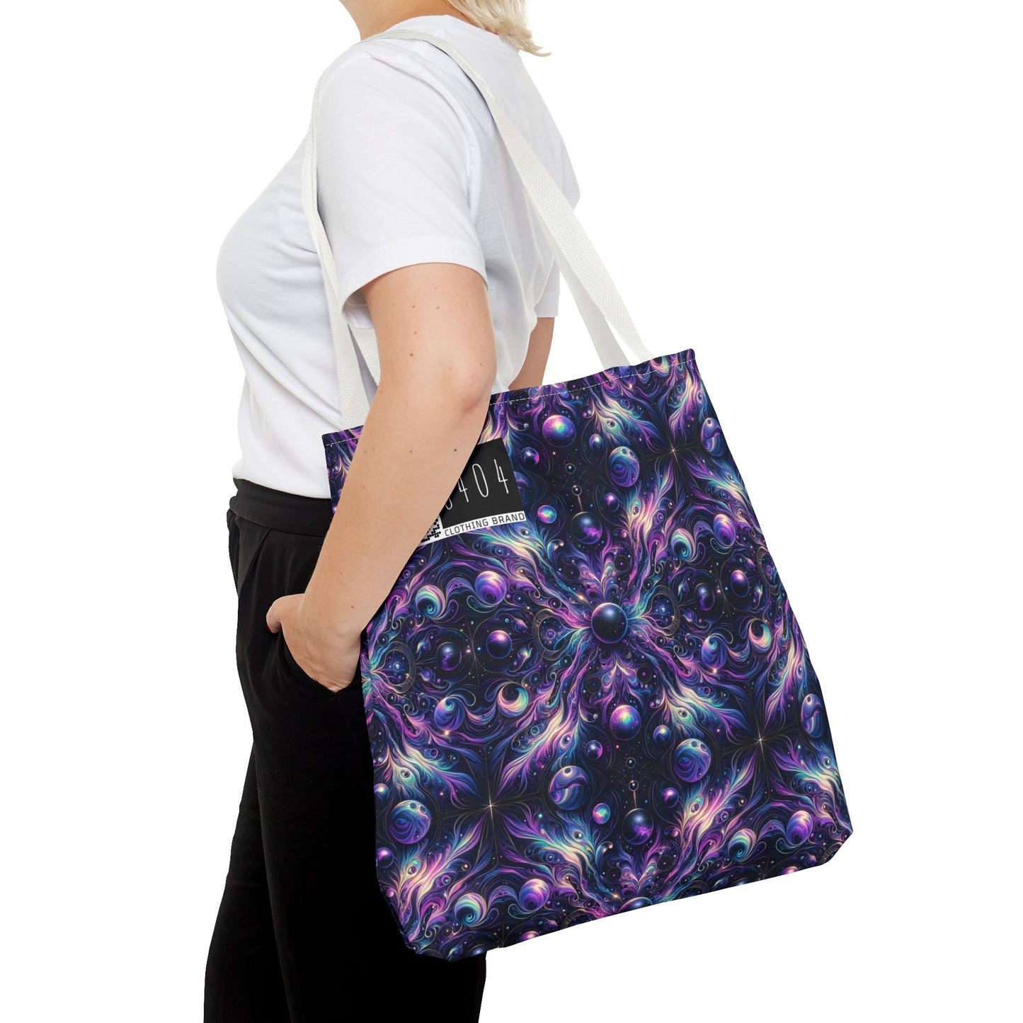 Galactic Hues Tech-Forward Cosmic Fusion Tote Bag - 8404 Design-41