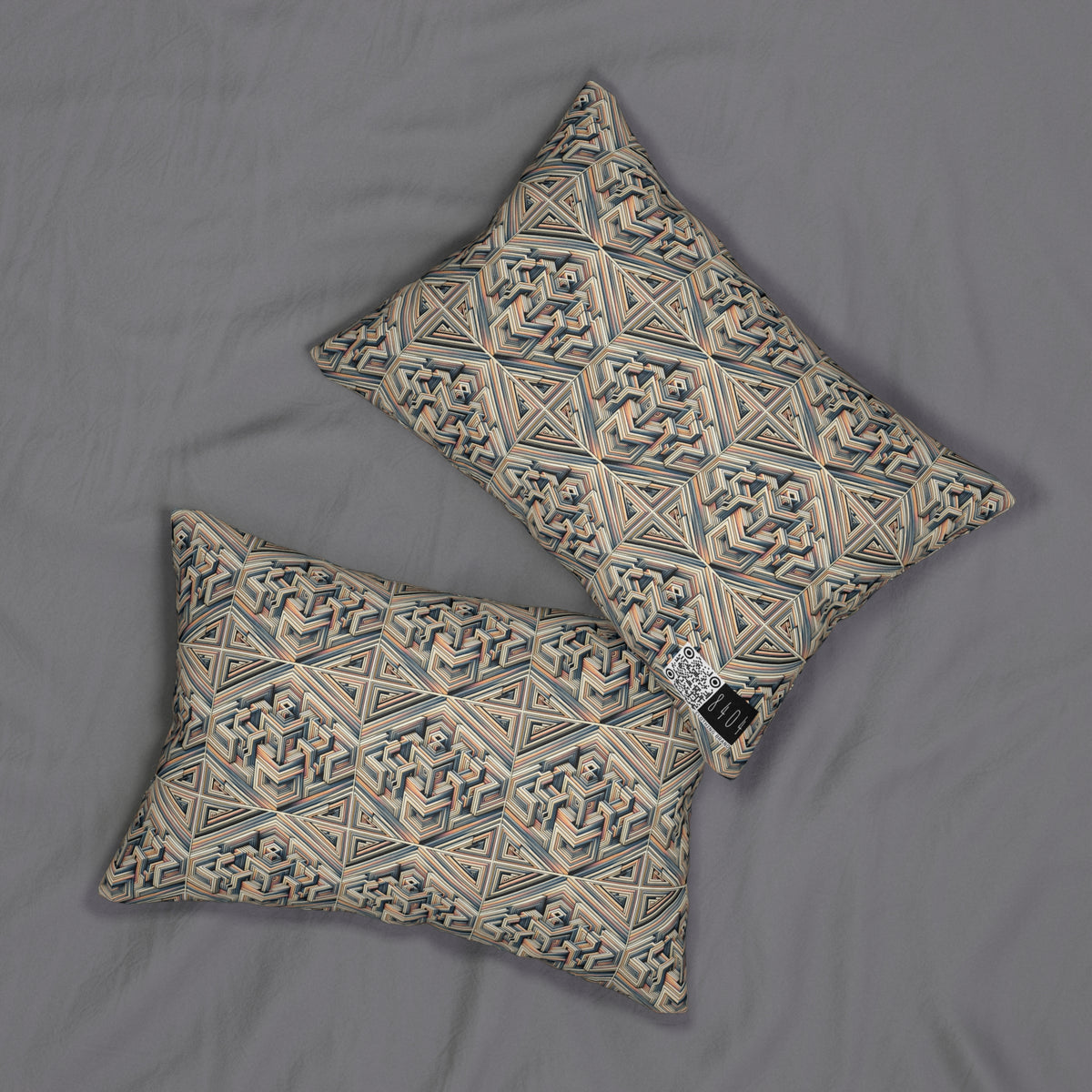 Tech Illusion Graphics Futuristic Artistry Spun Polyester Lumbar Pillow - 8404 Design-52 S