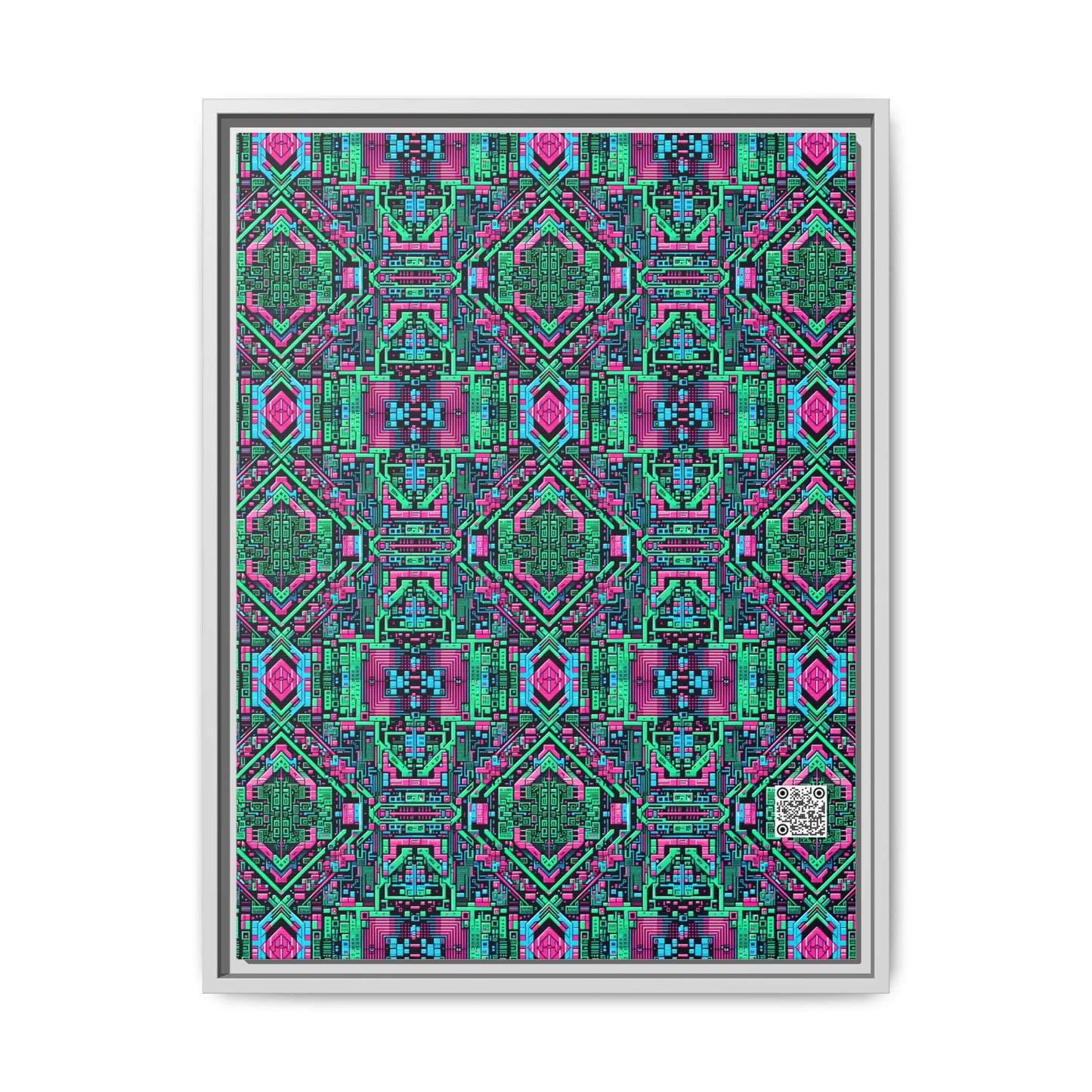 Digital Glitch Vibes Tech-Inspired Streetwear Matte Canvas, Framed (multi-Color) - 8404 Design-71 A