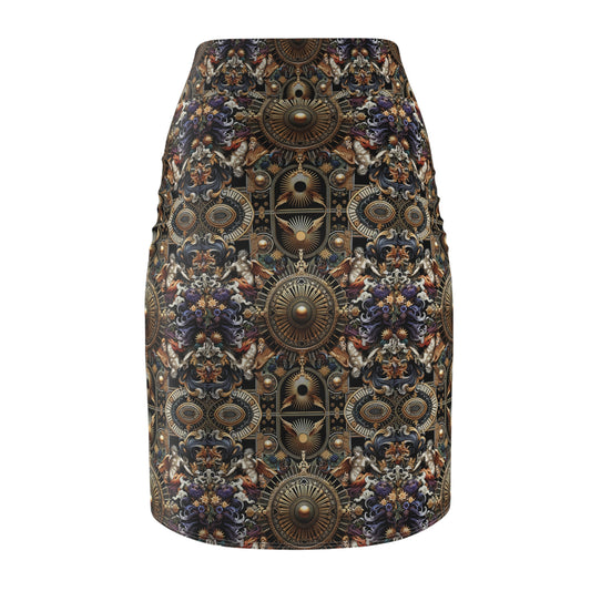 Digital Renaissance Luxurious Streetwear Inspired By Classical Art With a Modern Twist Women's Pencil Skirt - 8404 Design-55
