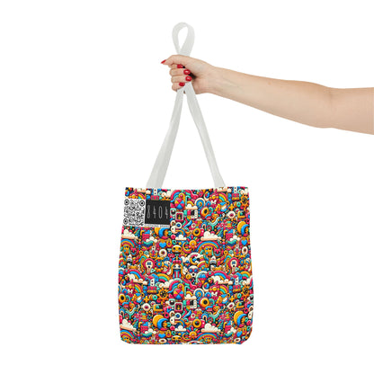 Neon Pop Playful Pop Culture Mashup Tote Bag - 8404 Design-62