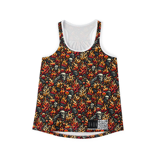 Flame Graphics Maximalist Streetwear Women's Tank Top - 8404 Design-76