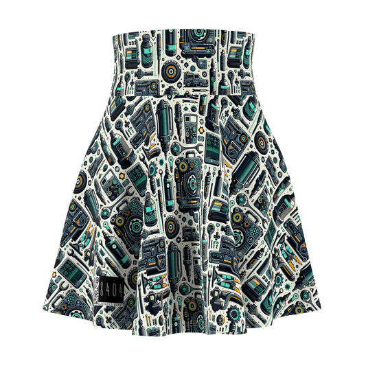 Tech Utility Fusion Modern Tech Streetwear Women's Skater Skirt - 8404 Design-53