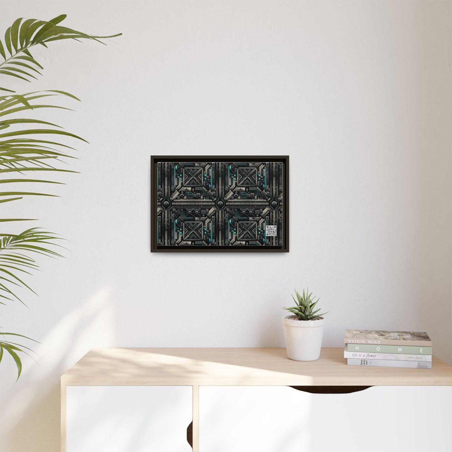 Tech Noir Futuristic Tech Aesthetic with a Dark Twist Matte Canvas, Framed (multi-color) - 8404 Design-59 B