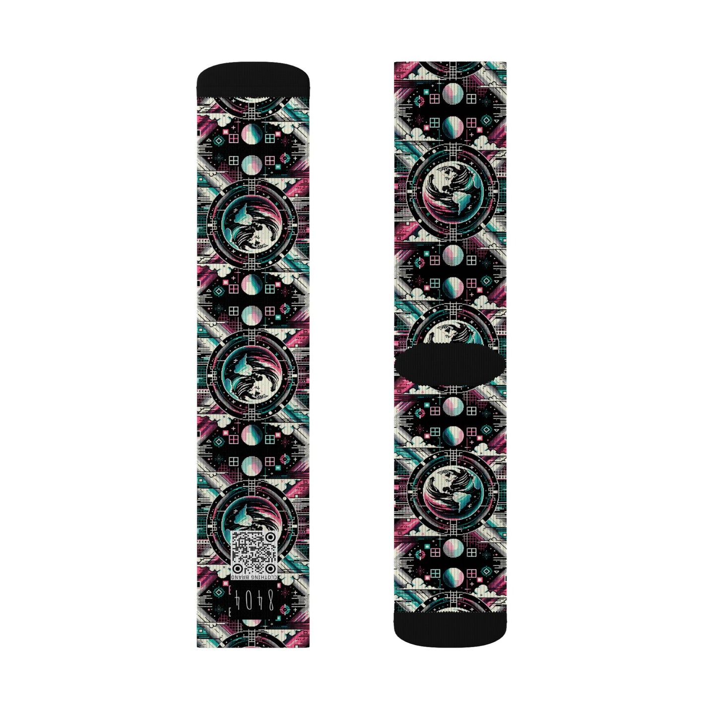 Digital Artistry Digital-native Streetwear Sublimation Socks - 8404 Design-62