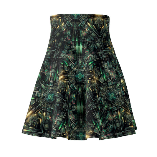 Tech Noir Graphics Tech-Inspired Streetwear Women's Skater Skirt - 8404 Design-56