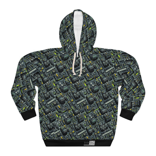 Tech Utility Streetwear Futuristic Tech-Forward Pullover Hoodie - 8404 Design-47