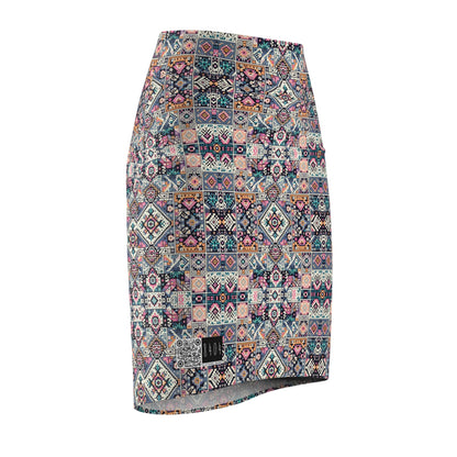 Digital Artisanal Fusion Digital Artisanal Women's Pencil Skirt - 8404 Design-65