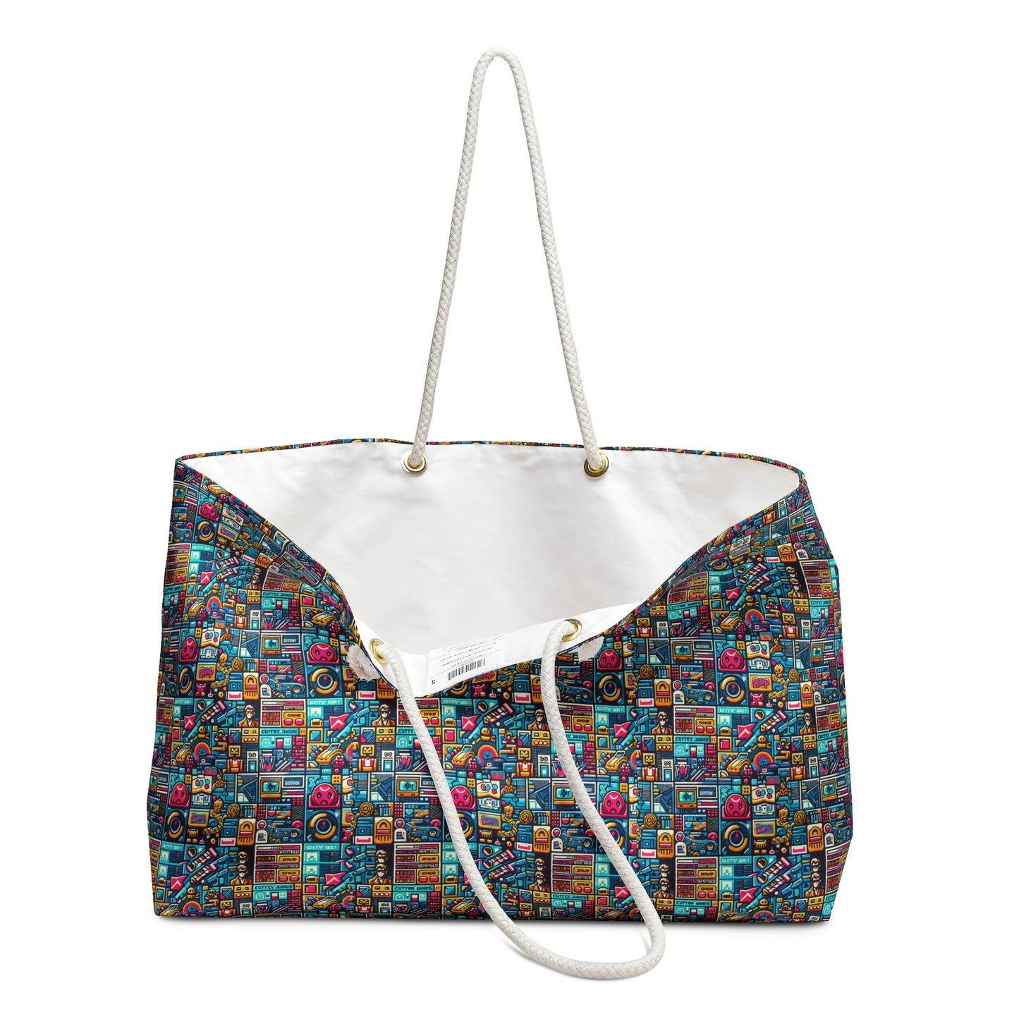 Digital Pop Culture Mashup Maximalist Pop Weekender Bag - 8404 Design-47