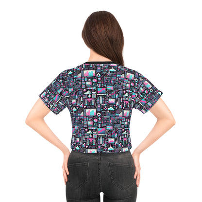 Digital Rebellion Youthful Streetwear with a Rebellious Digital Twist Crop Tee - 8404 Design-71