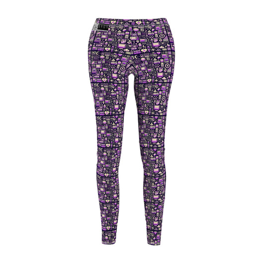 Digital Nostalgia Remix Modern Vintage Fusion Women's Cut & Sew Casual Leggings - 8404 Design-54