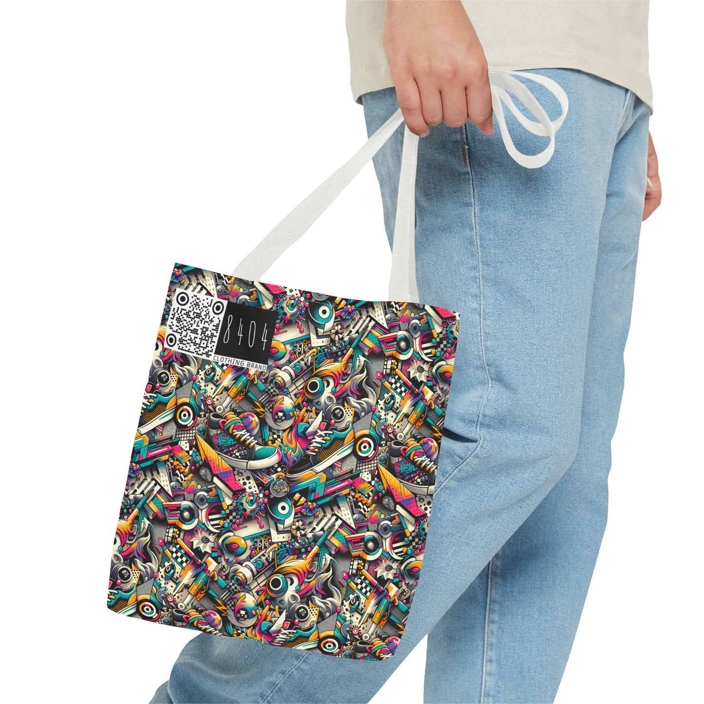 Urban Graffiti Fusion Eclectic Street Art Meets Modern Tech Culture Tote Bag - 8404 Design-55